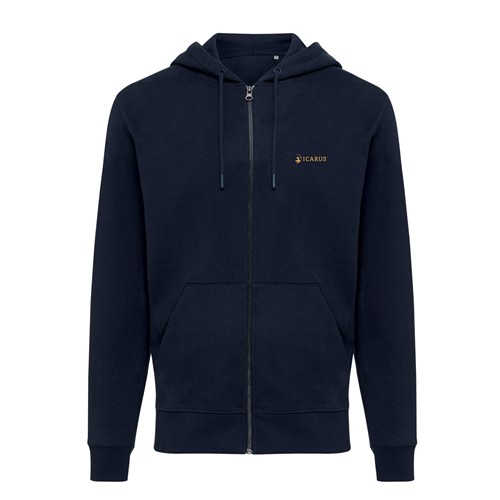 azul marino IQONIQ Abisko Sudadera Cremallera/Capucha Algodón Reciclado