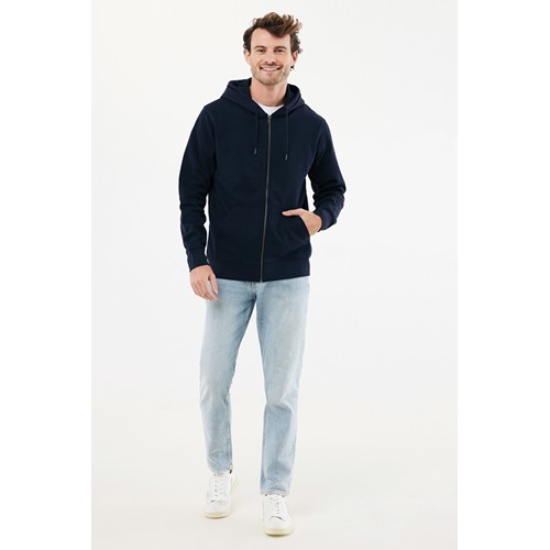 azul marino IQONIQ Abisko Sudadera Cremallera/Capucha Algodón Reciclado