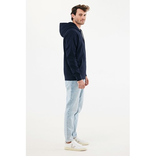 azul marino IQONIQ Abisko Sudadera Cremallera/Capucha Algodón Reciclado