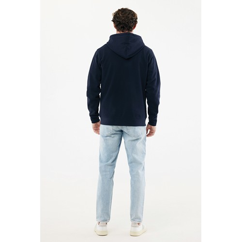 azul marino IQONIQ Abisko Sudadera Cremallera/Capucha Algodón Reciclado