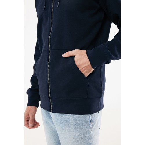 azul marino IQONIQ Abisko Sudadera Cremallera/Capucha Algodón Reciclado