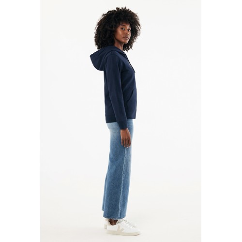azul marino IQONIQ Abisko Sudadera Cremallera/Capucha Algodón Reciclado