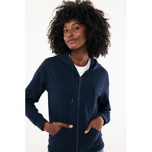 azul marino IQONIQ Abisko Sudadera Cremallera/Capucha Algodón Reciclado