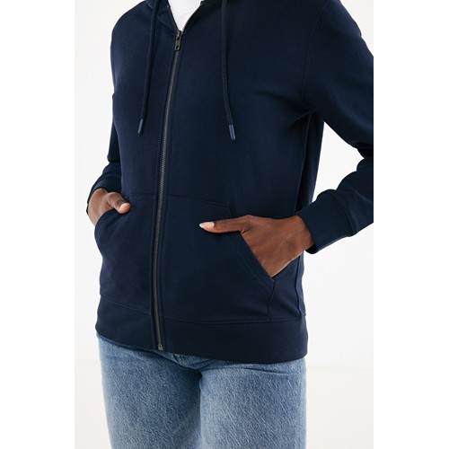 azul marino IQONIQ Abisko Sudadera Cremallera/Capucha Algodón Reciclado