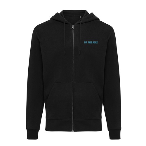 black IQONIQ Abisko Sudadera Cremallera/Capucha Algodón Reciclado