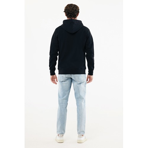 black IQONIQ Abisko Sudadera Cremallera/Capucha Algodón Reciclado