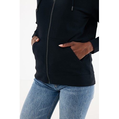black IQONIQ Abisko Sudadera Cremallera/Capucha Algodón Reciclado
