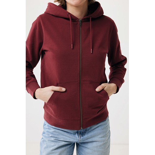 burdeos IQONIQ Abisko Sudadera Cremallera/Capucha Algodón Reciclado