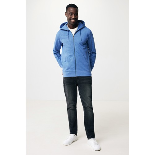 azul chiné IQONIQ Abisko Sudadera Cremallera/Capucha Algodón Reciclado