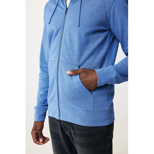 azul chiné IQONIQ Abisko Sudadera Cremallera/Capucha Algodón Reciclado