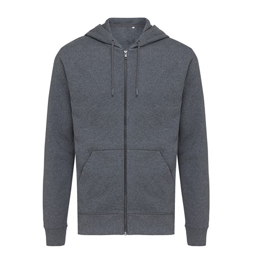 antracita chiné IQONIQ Abisko Sudadera Cremallera/Capucha Algodón Reciclado