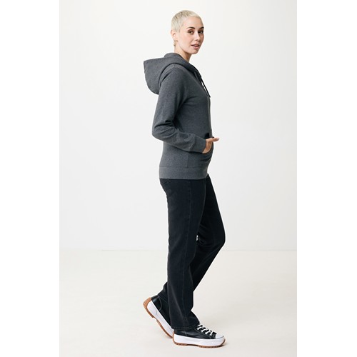 antracita chiné IQONIQ Abisko Sudadera Cremallera/Capucha Algodón Reciclado