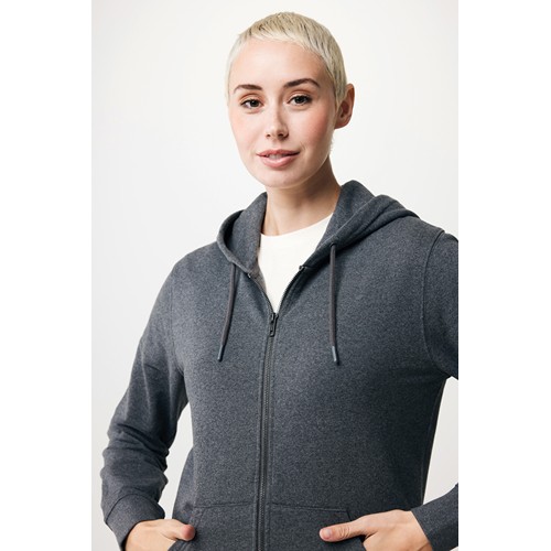antracita chiné IQONIQ Abisko Sudadera Cremallera/Capucha Algodón Reciclado