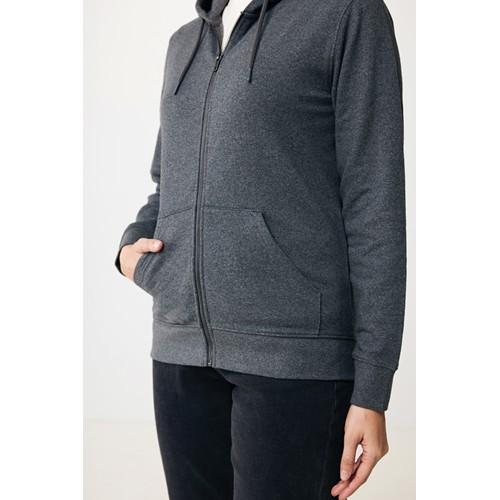 antracita chiné IQONIQ Abisko Sudadera Cremallera/Capucha Algodón Reciclado