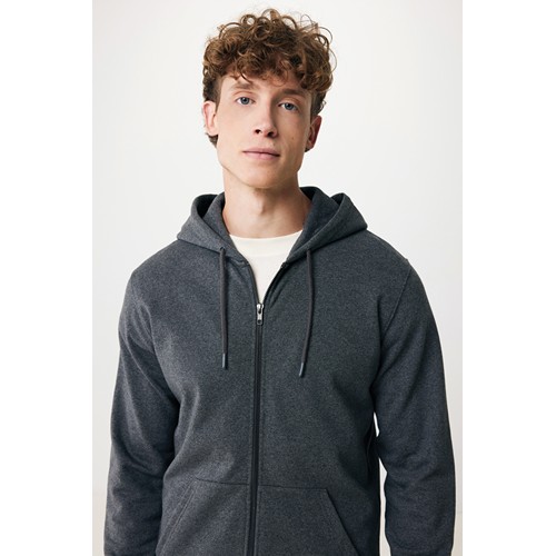 antracita chiné IQONIQ Abisko Sudadera Cremallera/Capucha Algodón Reciclado