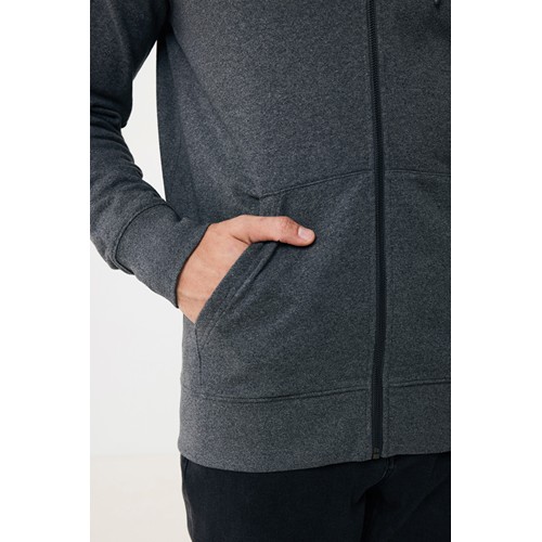 antracita chiné IQONIQ Abisko Sudadera Cremallera/Capucha Algodón Reciclado