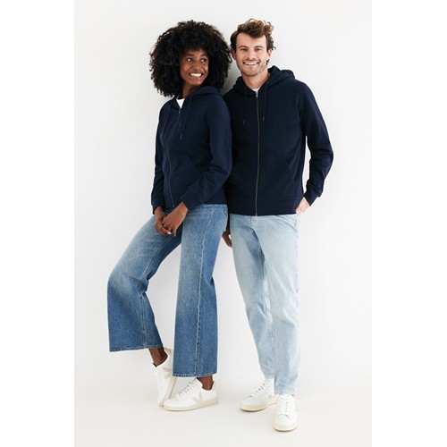 azul marino IQONIQ Abisko Sudadera Cremallera/Capucha Algodón Reciclado