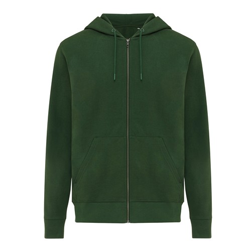 verde bosque IQONIQ Abisko Sudadera Cremallera/Capucha Algodón Reciclado