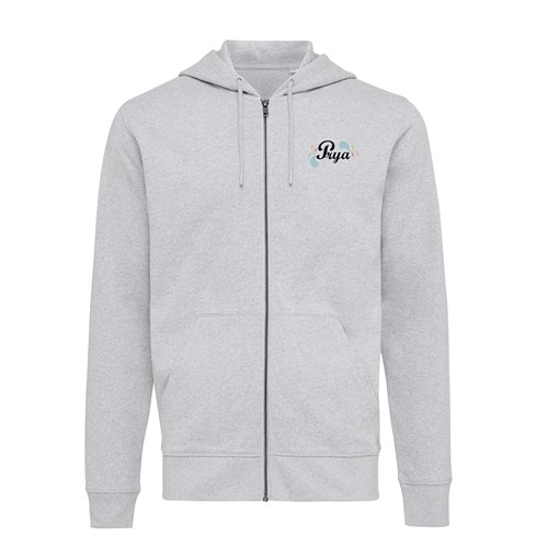 gris chiné IQONIQ Abisko Sudadera Cremallera/Capucha Algodón Reciclado