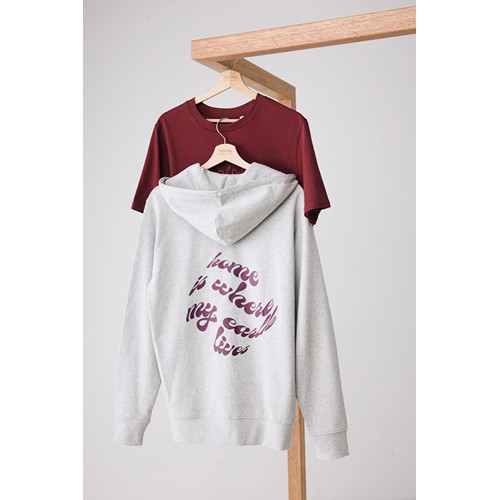 gris chiné IQONIQ Abisko Sudadera Cremallera/Capucha Algodón Reciclado