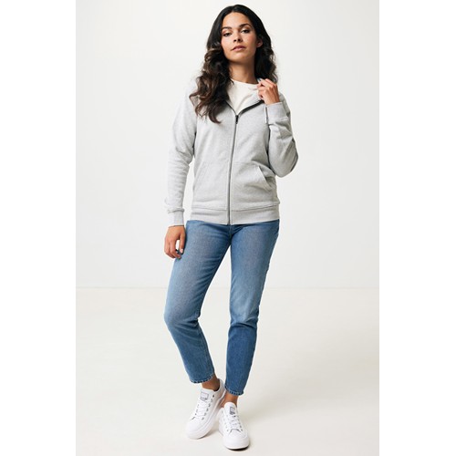 gris chiné IQONIQ Abisko Sudadera Cremallera/Capucha Algodón Reciclado