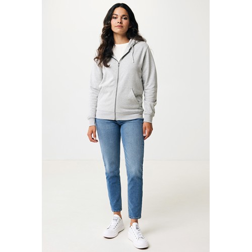 gris chiné IQONIQ Abisko Sudadera Cremallera/Capucha Algodón Reciclado