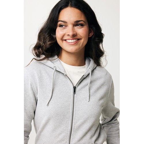 gris chiné IQONIQ Abisko Sudadera Cremallera/Capucha Algodón Reciclado