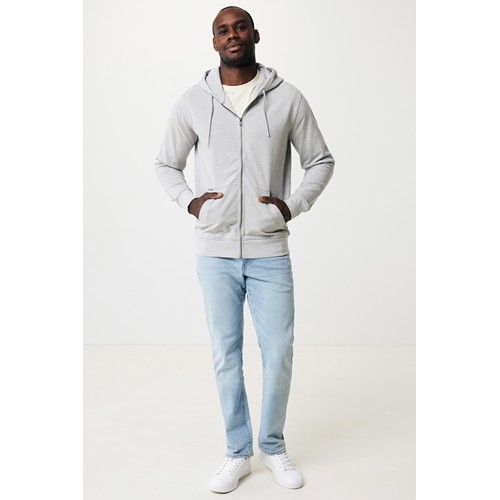 gris chiné IQONIQ Abisko Sudadera Cremallera/Capucha Algodón Reciclado