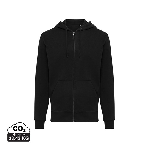 black IQONIQ Abisko Sudadera Cremallera/Capucha Algodón Reciclado