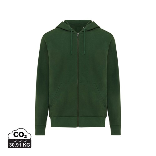 verde bosque IQONIQ Abisko Sudadera Cremallera/Capucha Algodón Reciclado