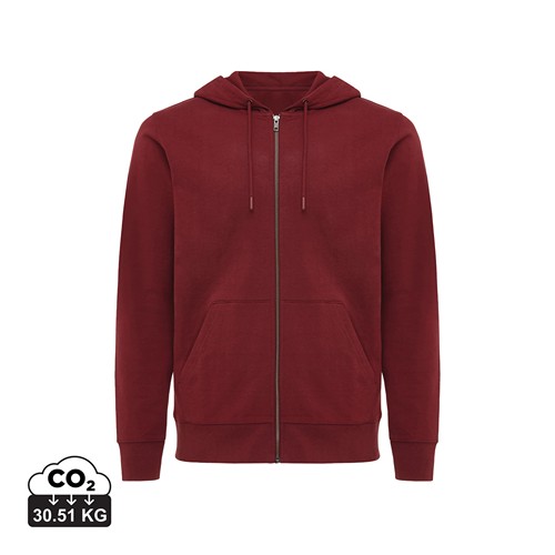 burdeos IQONIQ Abisko Sudadera Cremallera/Capucha Algodón Reciclado