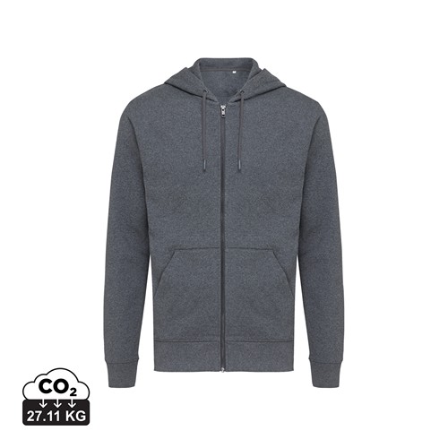 antracita chiné IQONIQ Abisko Sudadera Cremallera/Capucha Algodón Reciclado