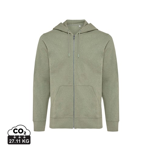 verde chiné IQONIQ Abisko Sudadera Cremallera/Capucha Algodón Reciclado