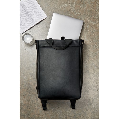 black Mochila VINGA Bermond PU reciclado RCS