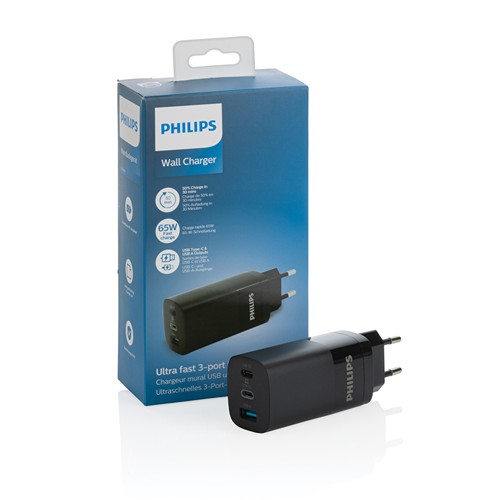 Chargeur mural USB 3 ports PD ultra-rapide Philips 65 W - 8