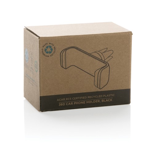 black Soporte teléfono coche 360 Acar de plástico reciclado RCS