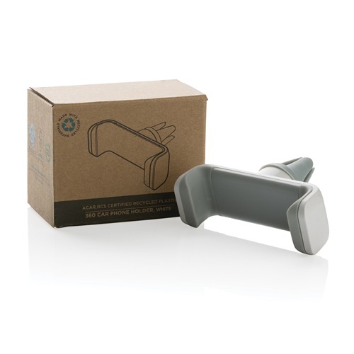 white Soporte teléfono coche 360 Acar de plástico reciclado RCS