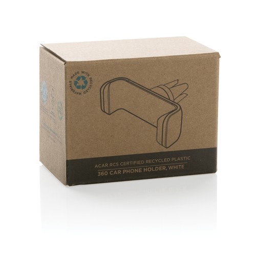 white Soporte teléfono coche 360 Acar de plástico reciclado RCS