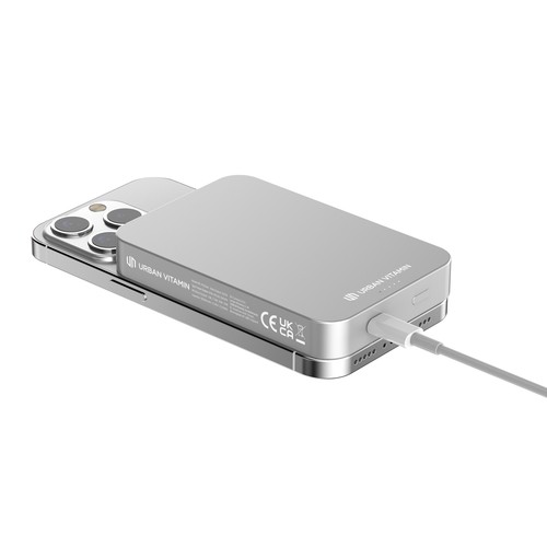 plateado Powerbank Compton RCS plástico reciclado/aluminio10 000 mAh