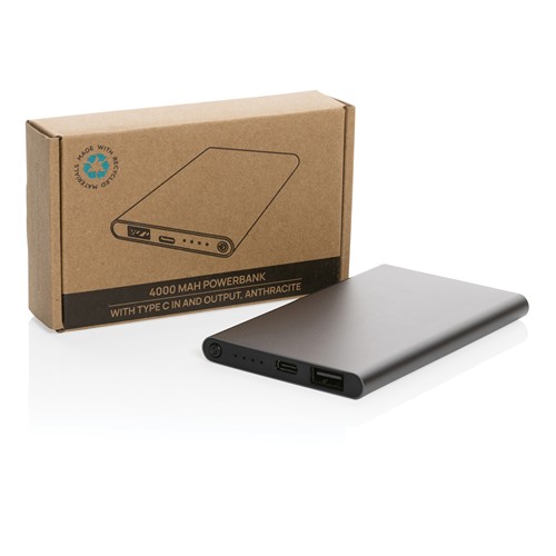 Powerbank 4000mAh en plastique recyclé/aluminium RCS thumbnail 9