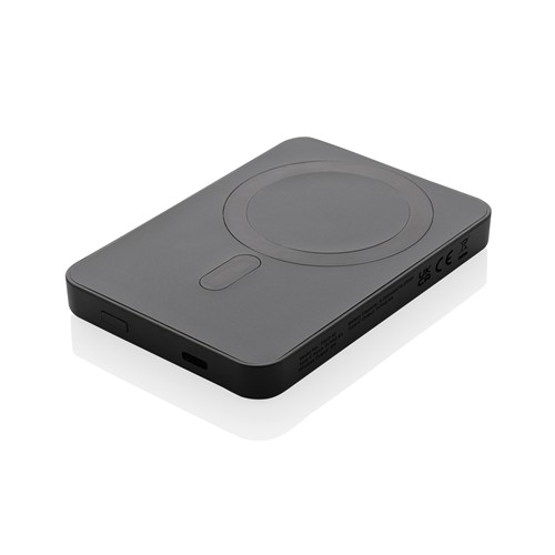 black Powerbank Magnetix plástico reciclado RCS 5.000 mAh