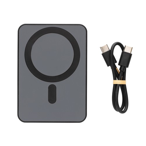 black Powerbank Magnetix plástico reciclado RCS 5.000 mAh