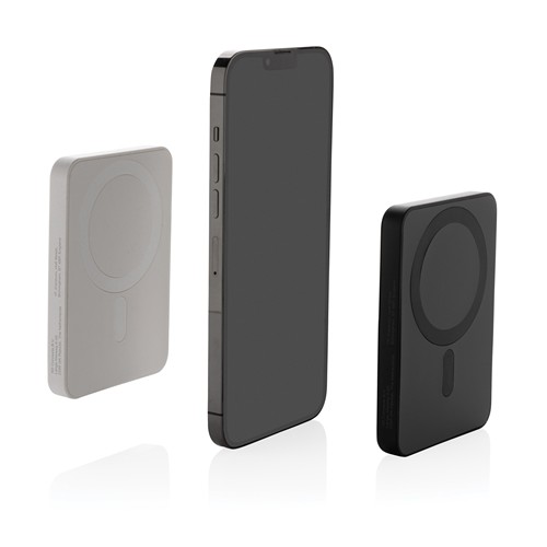 black Powerbank Magnetix plástico reciclado RCS 5.000 mAh