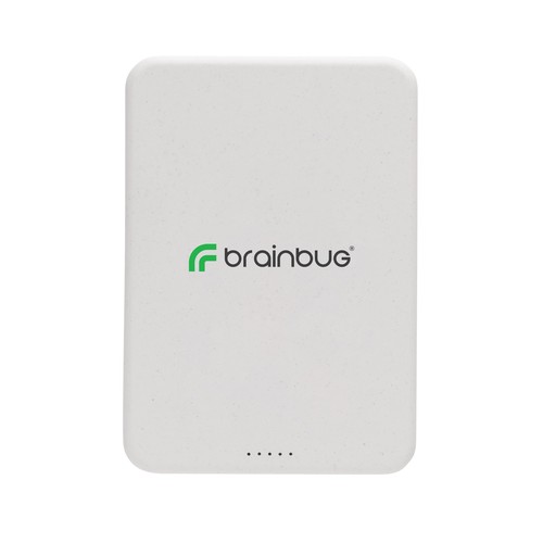 white Powerbank Magnetix plástico reciclado RCS 5.000 mAh