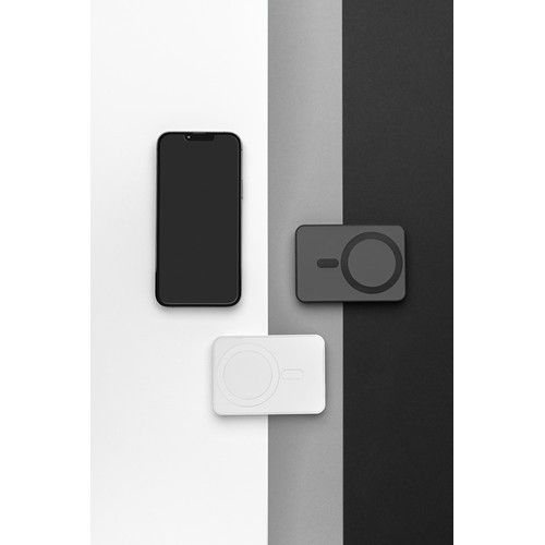 white Powerbank Magnetix plástico reciclado RCS 5.000 mAh