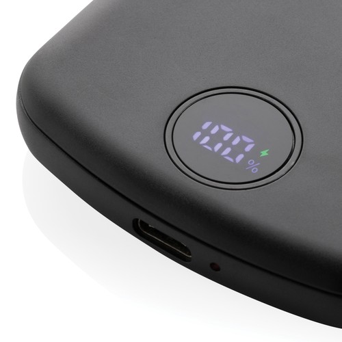 black Powerbank MagBoost de 5000 mah de plástico reciclado RCS