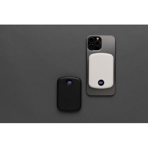 black Powerbank MagBoost de 5000 mah de plástico reciclado RCS