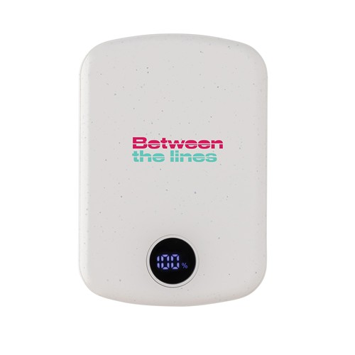 white Powerbank MagBoost de 5000 mah de plástico reciclado RCS