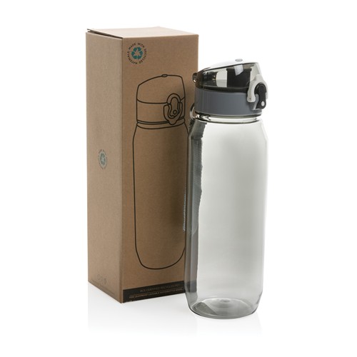 black Botella de agua Yide antigoteo PET reciclado RCS 800 ml