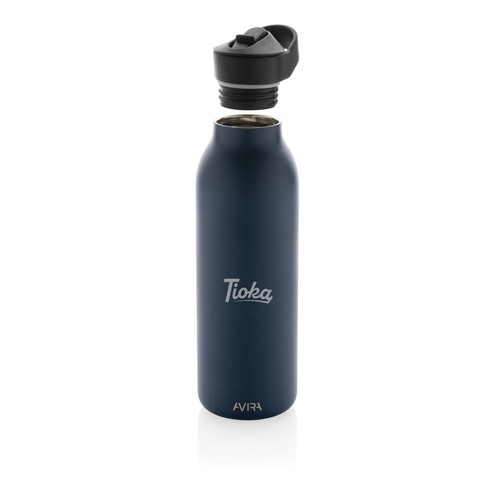 azul marino Botella de agua Avira Ara RCS con tapa acero 500ML